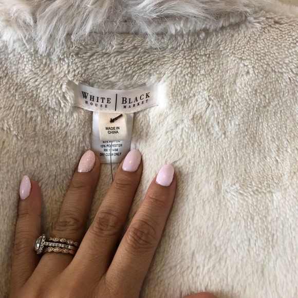 White House | Black Market  Ivory Faux Suede Coat - Picture 2 of 8